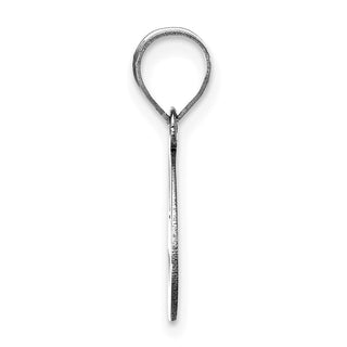 14k White Gold Polished Script Letter E Initial Pendant