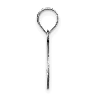 14k White Gold Polished Script Letter E Initial Pendant