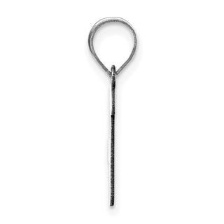 14k White Gold Polished Script Letter F Initial Pendant