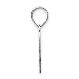 14k White Gold Polished Script Letter H Initial Pendant