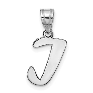 14k White Gold Polished Script Letter I Initial Pendant