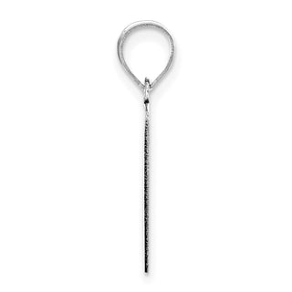 14k White Gold Polished Script Letter J Initial Pendant