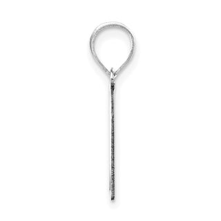 14k White Gold Polished Script Letter K Initial Pendant