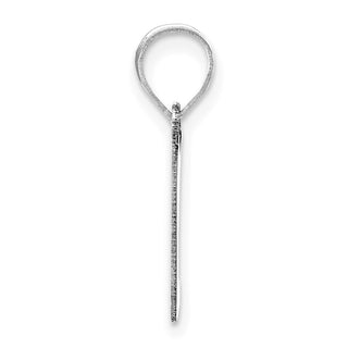 14k White Gold Polished Script Letter L Initial Pendant