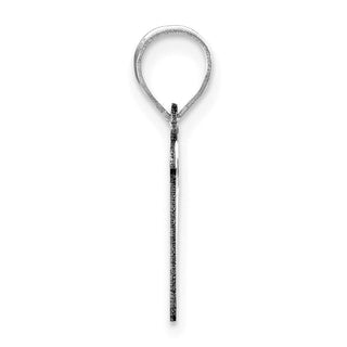 14k White Gold Polished Script Letter R Initial Pendant