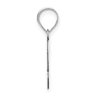 14k White Gold Polished Script Letter S Initial Pendant