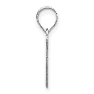 14k White Gold Polished Script Letter W Initial Pendant