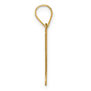 14k Yellow Gold Polished Script Letter Y Initial Pendant