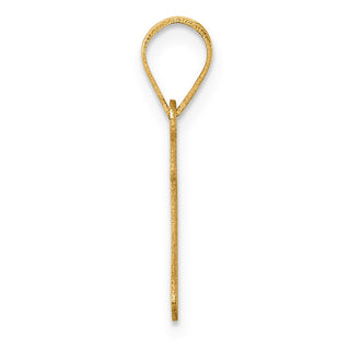 14k Yellow Gold Polished Script Letter Z Initial Pendant