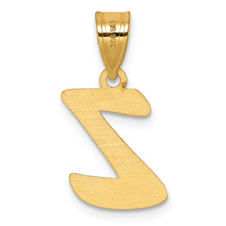 14k Yellow Gold Polished Script Letter Z Initial Pendant