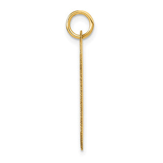 14k Yellow Gold Polished Letter B Initial Dog Tag Charm