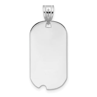 14k White Gold Polished Letter O Initial Dog Tag Pendant