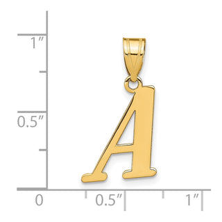 14k Yellow Gold Polished Letter A Initial Pendant YC1440A