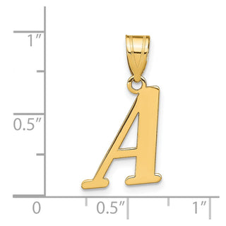 14k Yellow Gold Polished Letter A Initial Pendant YC1440A