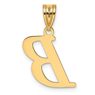 14k Yellow Gold Polished Letter B Initial Pendant