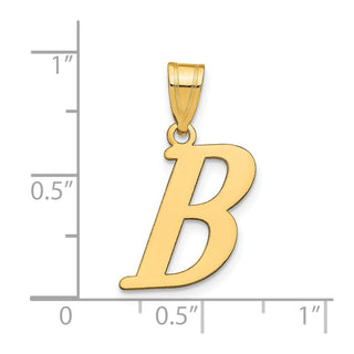 14k Yellow Gold Polished Letter B Initial Pendant