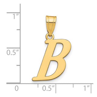 14k Yellow Gold Polished Letter B Initial Pendant