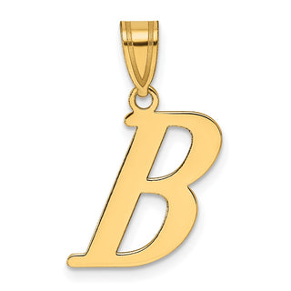 14k Yellow Gold Polished Letter B Initial Pendant