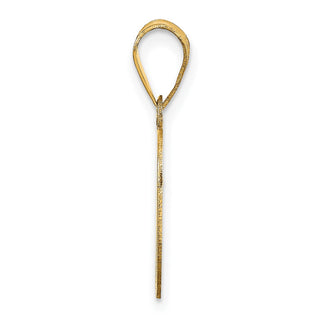 14k Yellow Gold Polished Letter D Initial Pendant