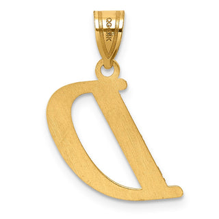 14k Yellow Gold Polished Letter D Initial Pendant