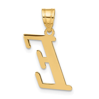 14k Yellow Gold Polished Letter E Initial Pendant