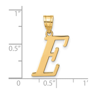 14k Yellow Gold Polished Letter E Initial Pendant