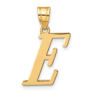 14k Yellow Gold Polished Letter E Initial Pendant