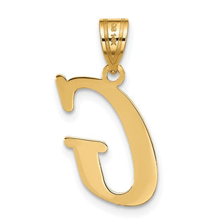14k Yellow Gold Polished Letter G Initial Pendant