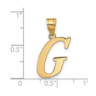 14k Yellow Gold Polished Letter G Initial Pendant