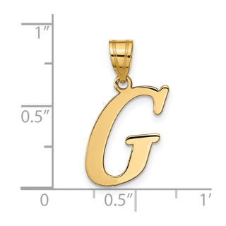14k Yellow Gold Polished Letter G Initial Pendant