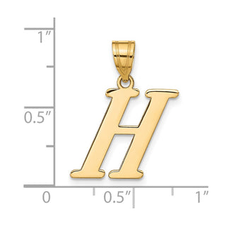 14k Yellow Gold Polished Letter H Initial Pendant