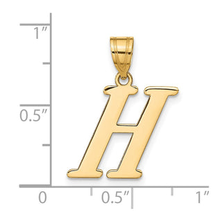 14k Yellow Gold Polished Letter H Initial Pendant