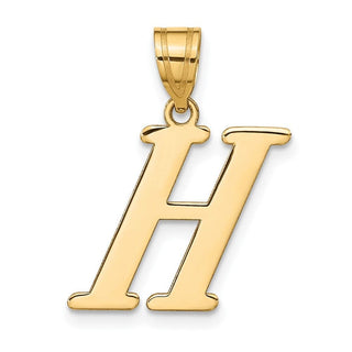14k Yellow Gold Polished Letter H Initial Pendant