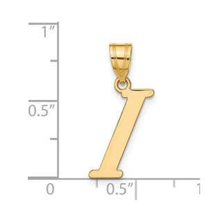 14k Yellow Gold Polished Letter I Initial Pendant