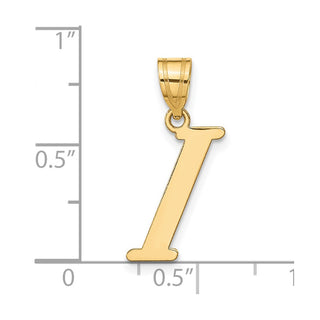 14k Yellow Gold Polished Letter I Initial Pendant