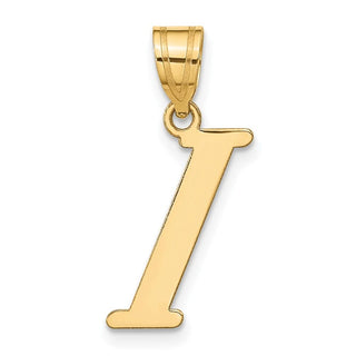 14k Yellow Gold Polished Letter I Initial Pendant