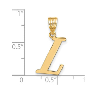 14k Yellow Gold Polished Letter L Initial Pendant