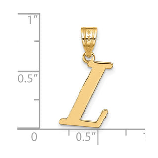 14k Yellow Gold Polished Letter L Initial Pendant