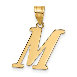 14k Yellow Gold Polished Letter M Initial Pendant