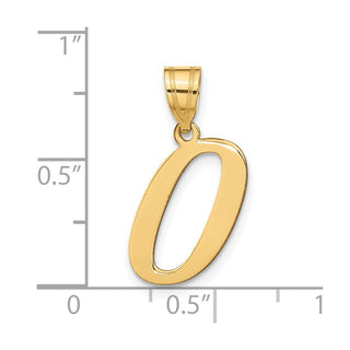 14k Yellow Gold Polished Letter O Initial Pendant