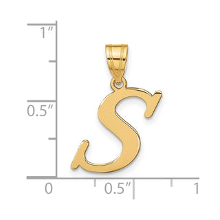 14k Yellow Gold Polished Letter S Initial Pendant