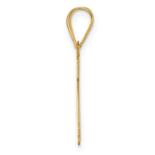14k Yellow Gold Polished Letter T Initial Pendant