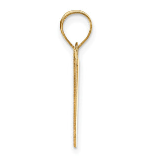 14k Yellow Gold Polished Letter V Initial Pendant