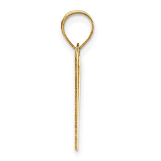 14k Yellow Gold Polished Letter V Initial Pendant