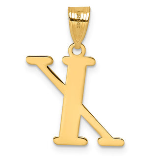 14k Yellow Gold Polished Letter X Initial Pendant
