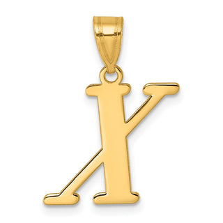 14k Yellow Gold Polished Letter X Initial Pendant