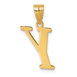 14k Yellow Gold Polished Letter Y Initial Pendant