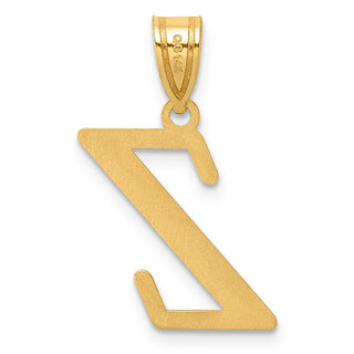 14k Yellow Gold Polished Letter Z Initial Pendant