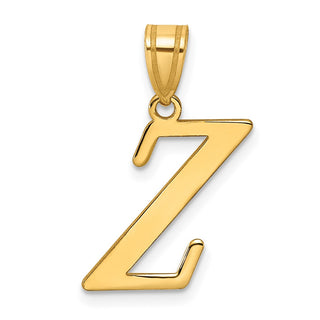 14k Yellow Gold Polished Letter Z Initial Pendant