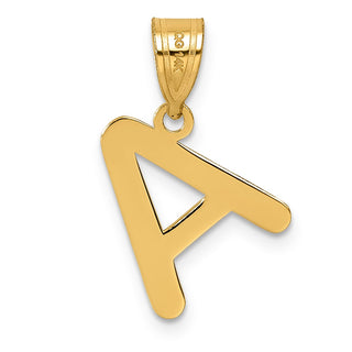 14k Yellow Gold Polished Bubble Letter A Initial Pendant